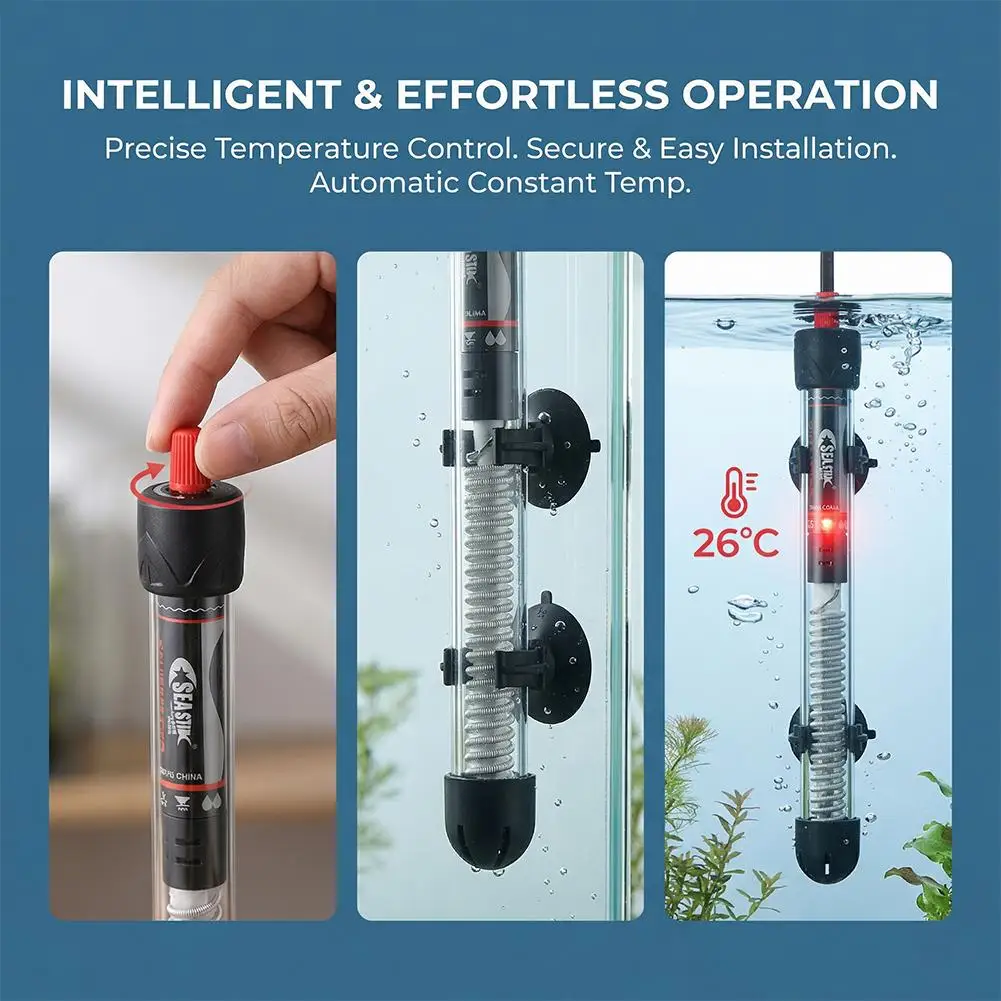 Aquarium Heater Submersible - Verstelbare Aquariumverwarmer 25W-300W Automatische constante temperatuur