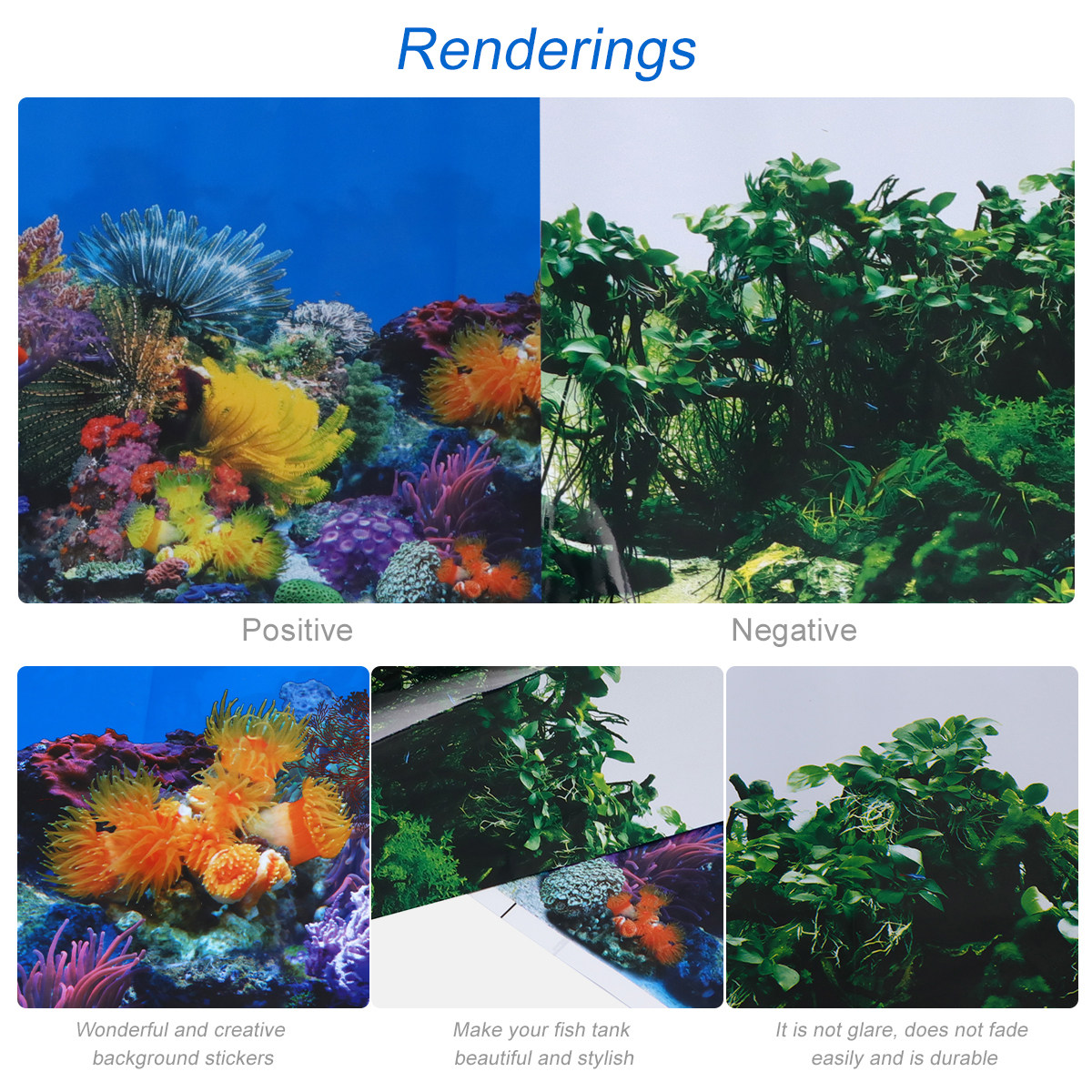 Aquarium Fish Wallpaper - Visbak achtergronddecoratie, zelfklevende aquarium achtergronddecoraties, achtergronden