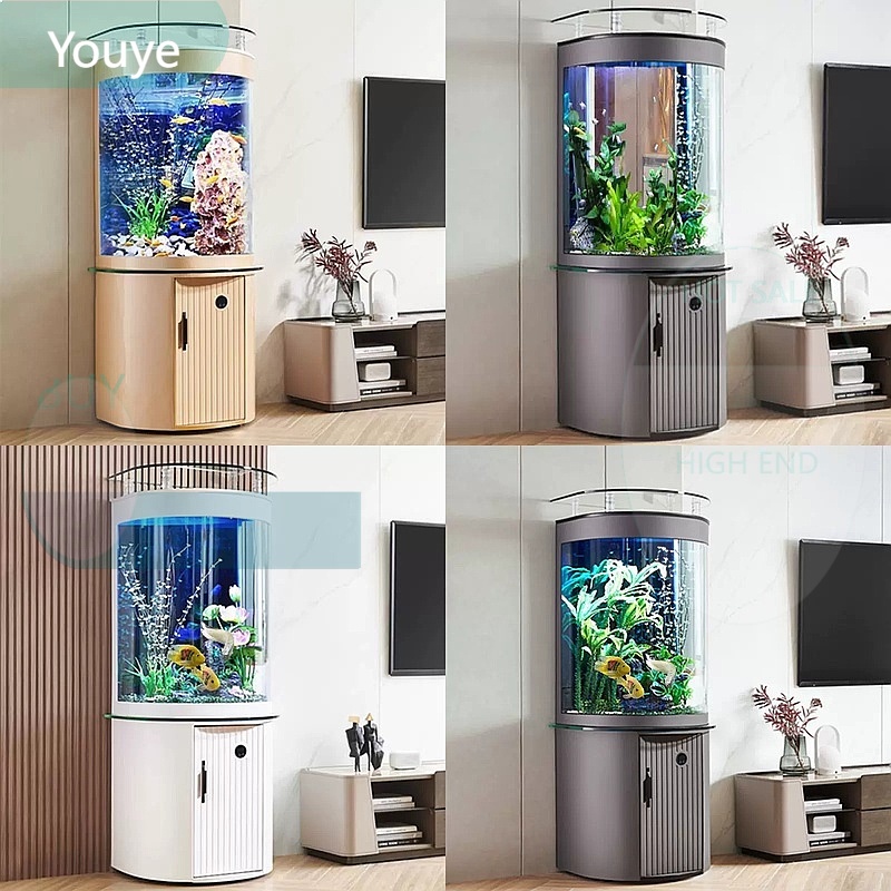 Aquarium Fish Low Maintenance - ZL Halvemaanvormig Bodemfilter Glazen Visbak Bureau