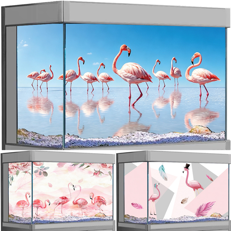 Aquarium Fish Wallpaper - 3D Aquarium Achtergrondsticker, HD Roze Flamingo