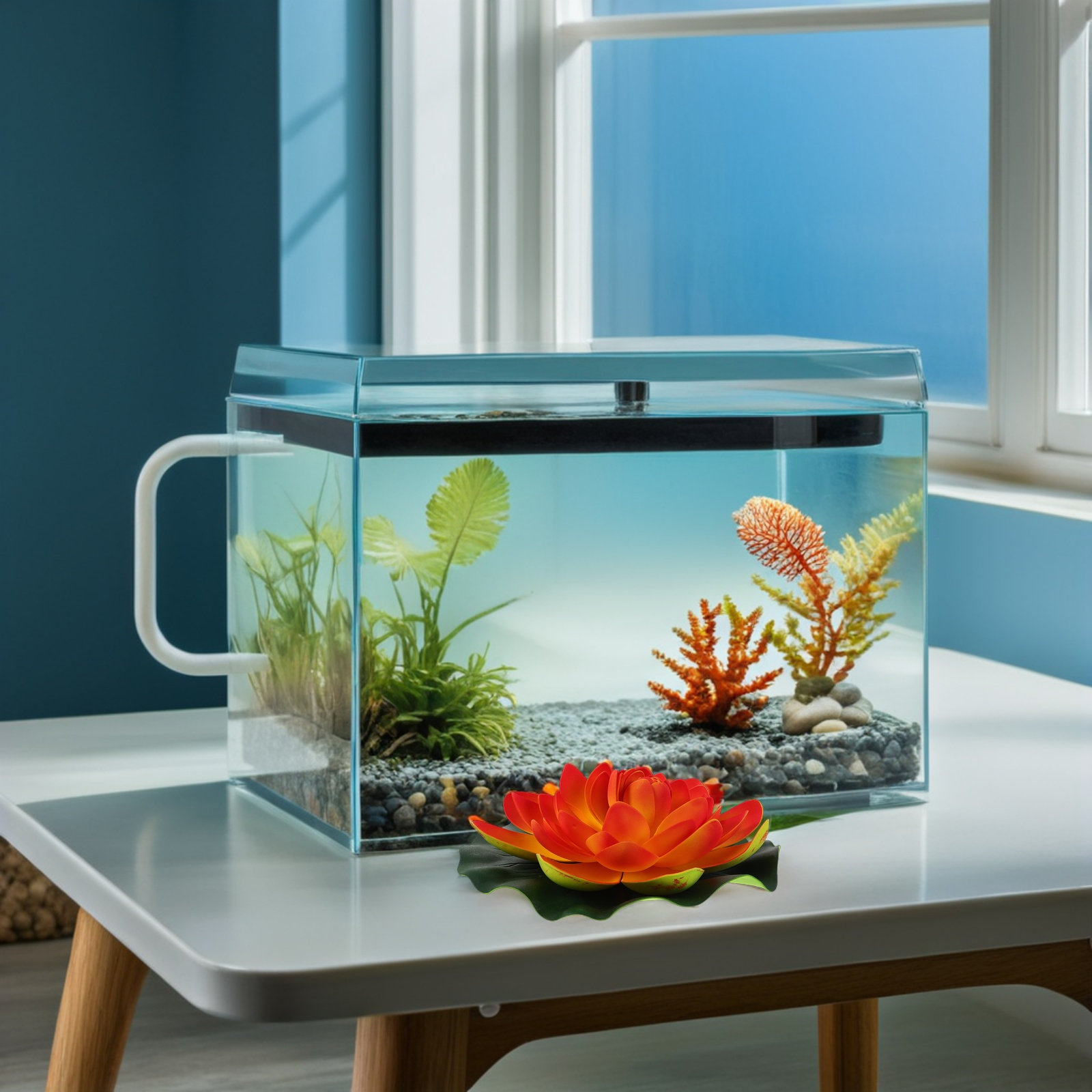 Aquarium Fish Low Maintenance - 3 stuks kunstmatige drijvende lotusbloemen met