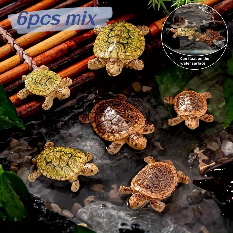 Aquarium Fish Small - 6 mini-schildpadbeelden voor aquariumdecoratie, miniatuurlandschappen, bonsai