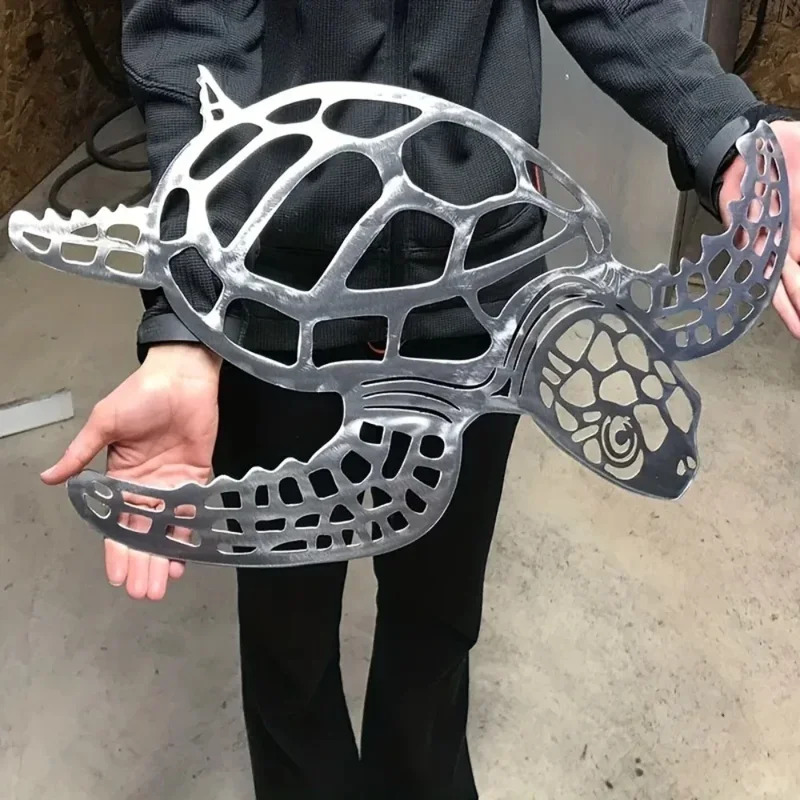 Live Fish Aquarium - Metalen Zeeschildpad Ornament Strand Thema Decor