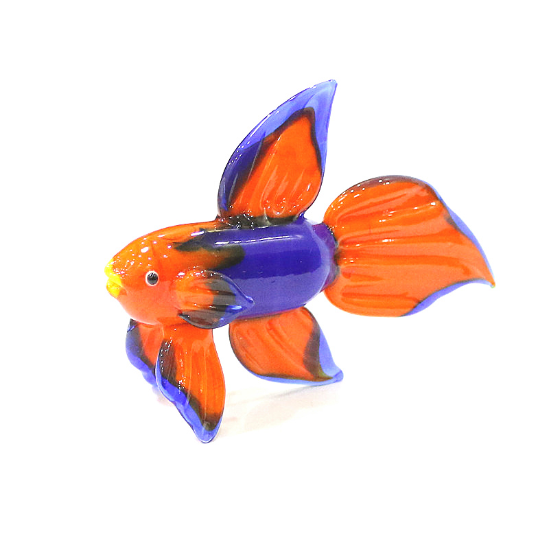 Live Fish Aquarium - Oranje Murano Glas Tropische Vis Beeldje