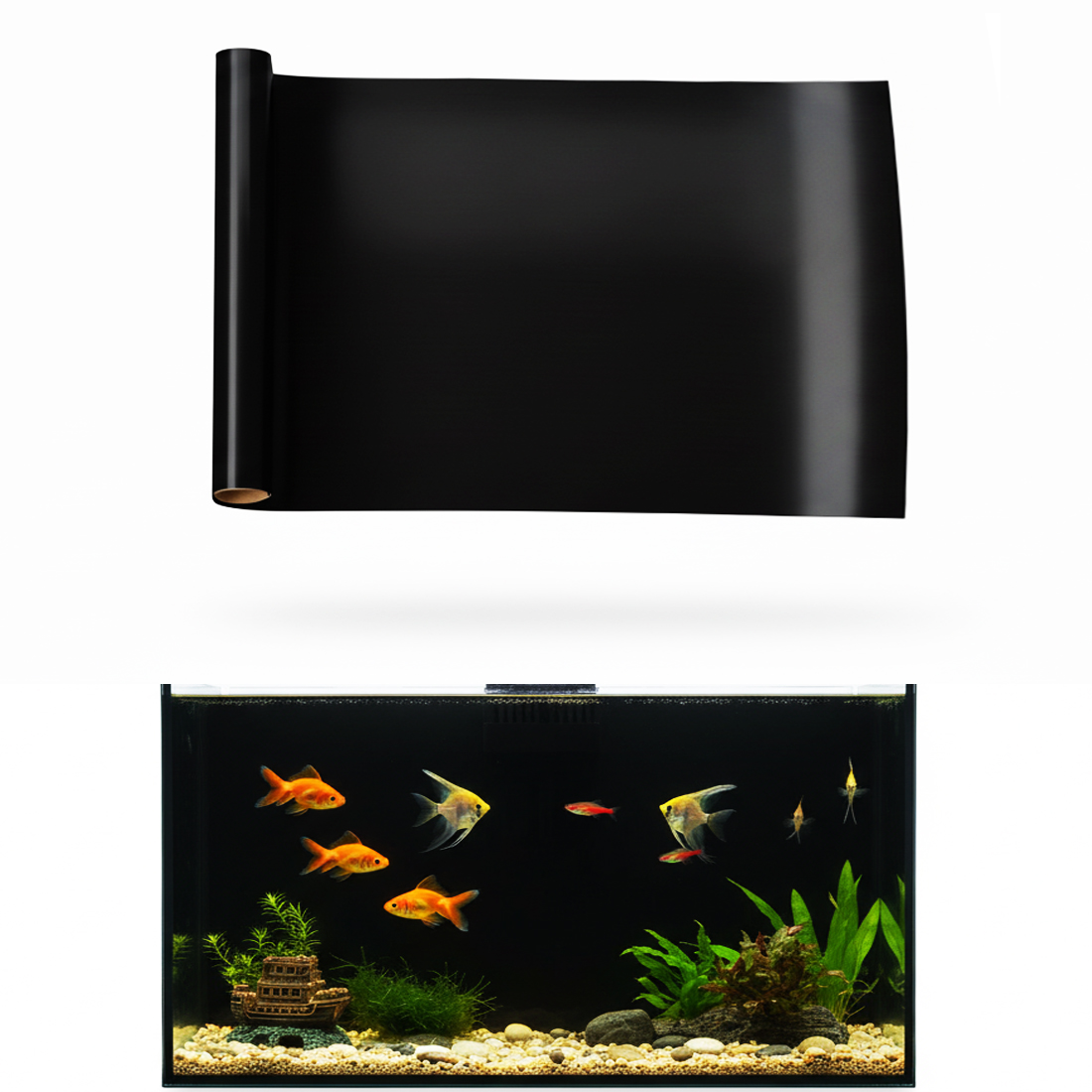 Aquarium Fish Wallpaper - Aquariumachtergrond Statisch klevende zwart-witte achtergrond voor