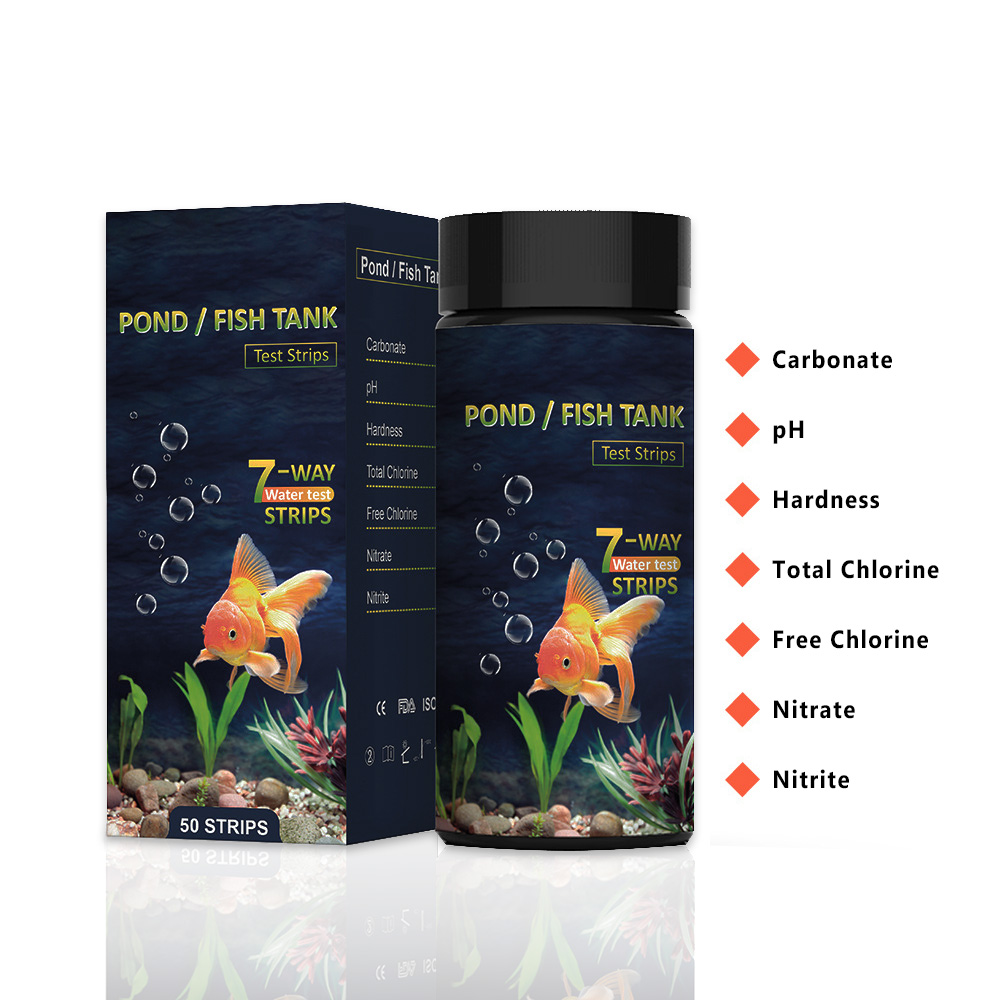 Aquarium Fish Quality - 7-in-1 aquariumteststrips, 50 strips aquarium waterkwaliteit