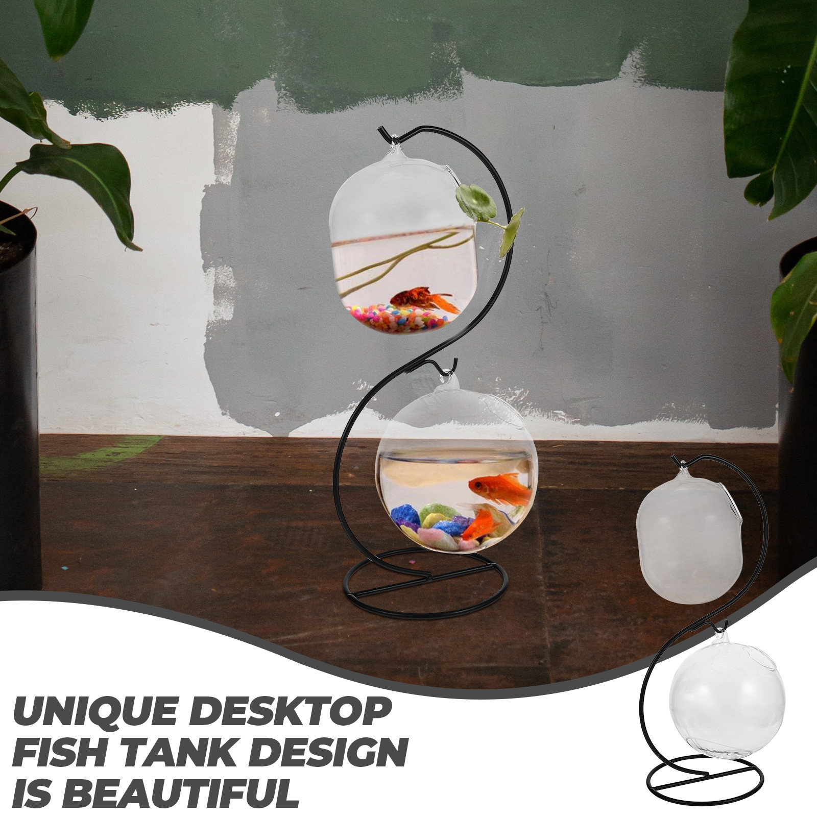 Fish Aquarium Home - 1Set Creatieve Desktop Aquarium Glazen Aquariumkom