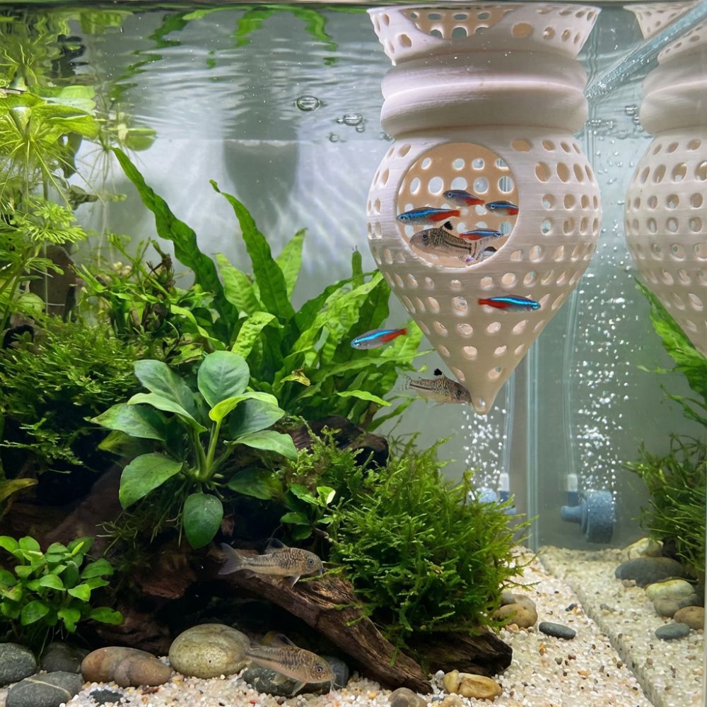 3D-geprinte zwevende vis hangm - Aquarium Fish Hideout recensie en prijs