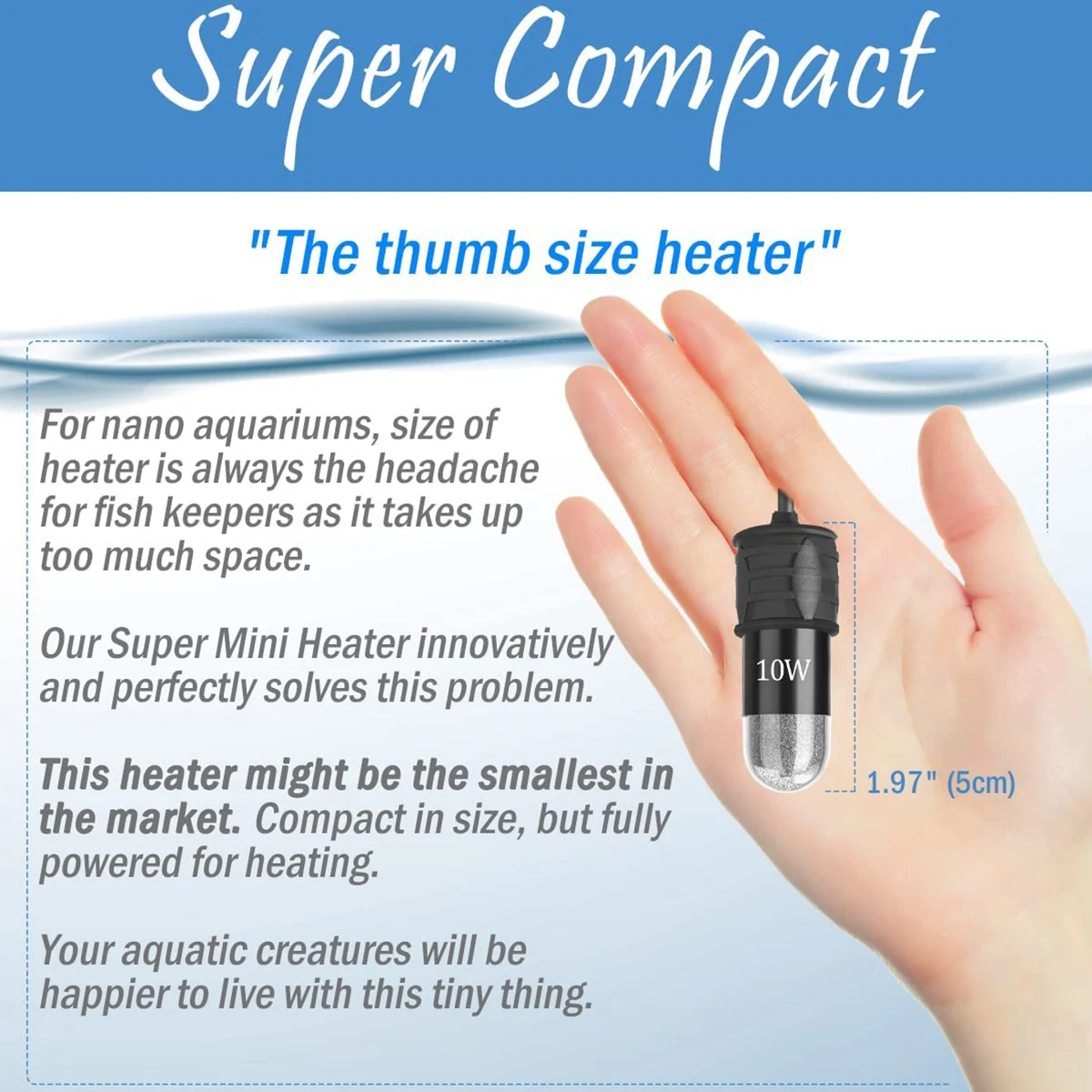 10W verstelbare aquariumverwar - Aquarium Heater Submersible recensie en prijs